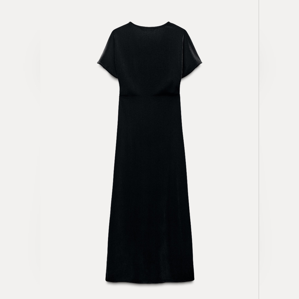 Zara Sophisticated Black Velvet Maxi Dress - Picture 2 of 6